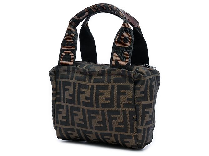 Borsa a mano Mini Zucca in tela marrone Fendi - vista 2