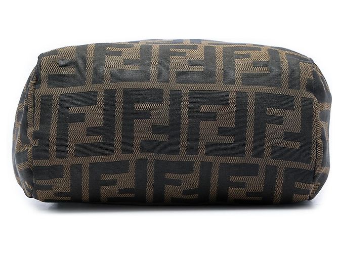 Borsa a mano Mini Zucca in tela marrone Fendi - vista 3