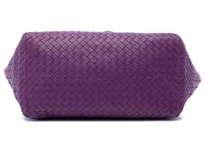 Bottega Veneta Borsa Tote Cesta in nappa Intrecciato viola Medium - vista 3