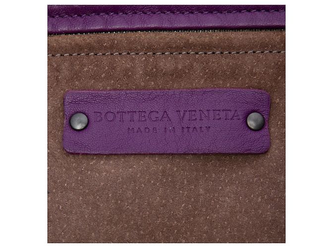 Bottega Veneta Borsa Tote Cesta in nappa Intrecciato viola Medium - vista 5