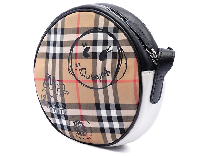 Burberry Beige Cartoon House Check Bolso bandolera redondo - vista 2