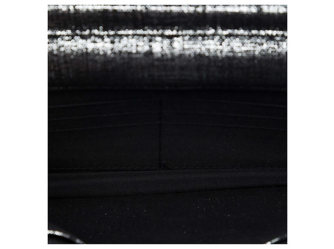 Chanel Gray CC gesteppte Metallic-Stoff Wallet On Chain Braun Anthrazitgrau - Ansicht 4