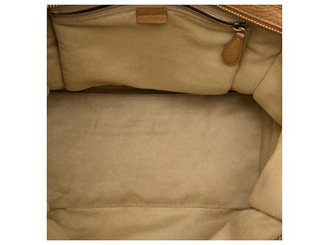 Céline Celine Tote Luggage in pelle di vitello granulata marrone Cammello - vista 4