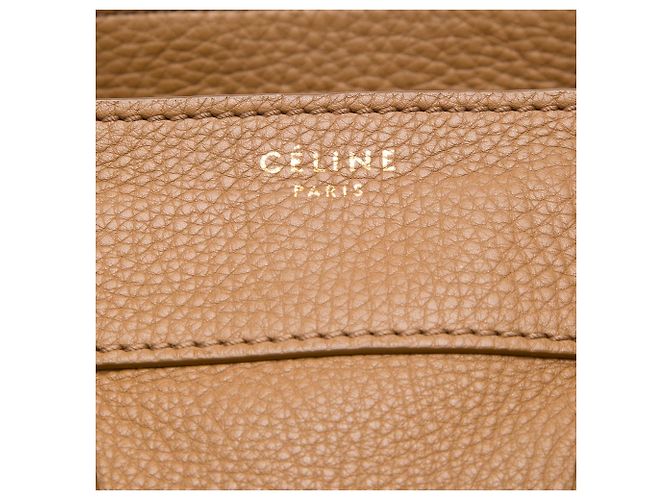 Céline Celine Tote Luggage in pelle di vitello granulata marrone Cammello - vista 5