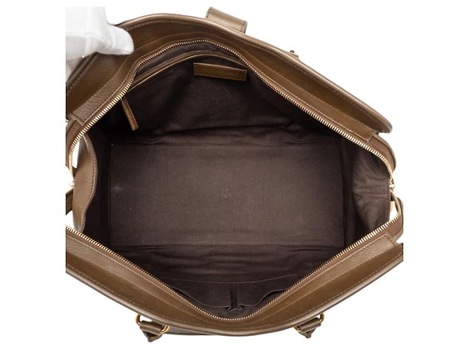 Saint Laurent Cabas Chyc aus goldener perforierter Metallic-Leder Tasche Medium - Ansicht 4