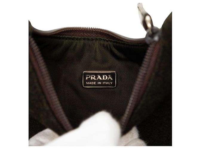 Borsa in lana Prada Brown Sports Line Marrone Cachi - vista 5