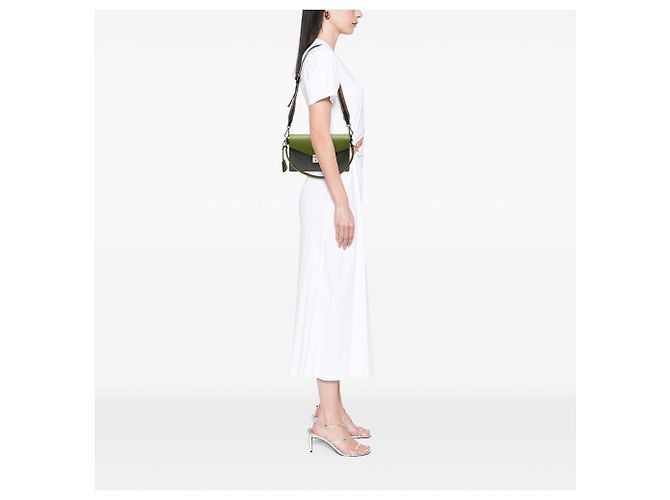 Borsa Prada Green Bicolor Saffiano Lux Sound Lock Verde Verde oliva - vista 6