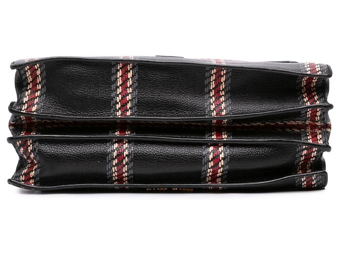 Borsa a manico Miu Miu in capra nera stampata Madras Nero - vista 3
