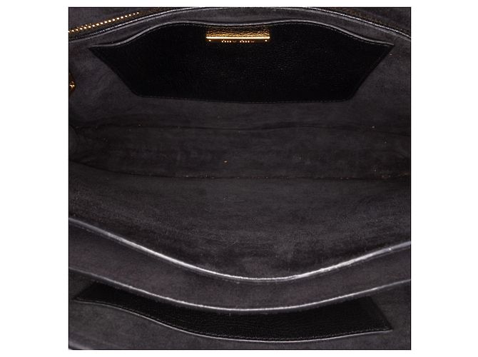 Borsa a manico Miu Miu in capra nera stampata Madras Nero - vista 4
