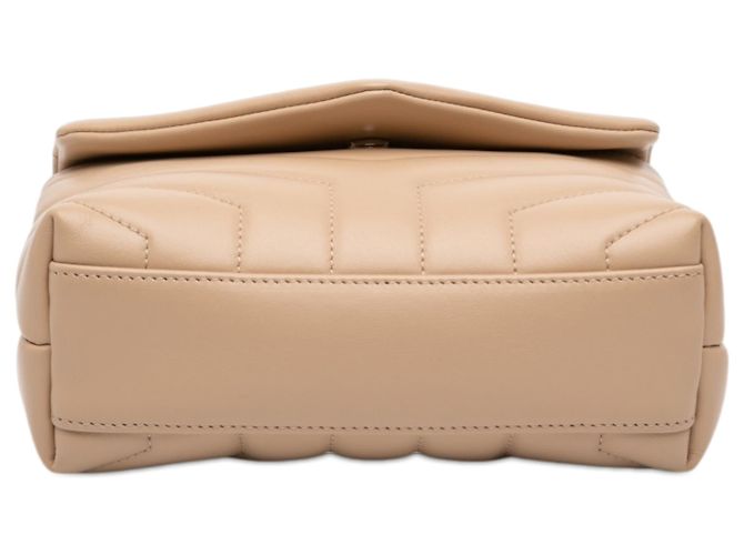 Saint Laurent Borsa a tracolla LouLou in pelle di vitello trapuntata monogramma beige - vista 3