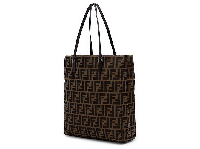 Fendi Tote aus braunem Zucca-Canvas - Ansicht 2