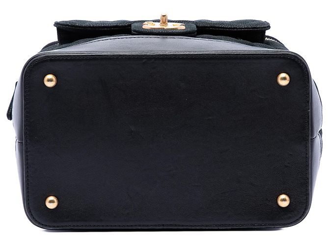 Vanity Beauty case Chanel Black Quilted Iridescent Caviar Globe Trotter con catena Nero - vista 3