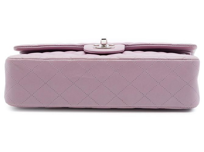 Chanel Purple Medium Classic Lambskin Double Flap Porpora - vista 3