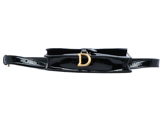 Dior Black Patent Saddle Gürteltasche Schwarz - Ansicht 3