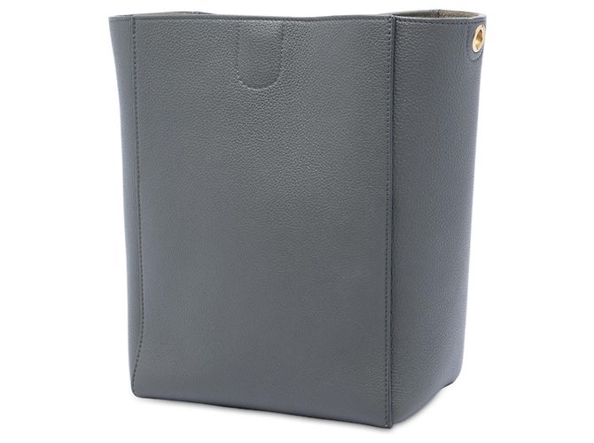 Céline Celine Borsa a secchiello Seau Sangle in pelle di vitello a grana morbida grigia, piccola Marrone Grigio antracite - vista 2