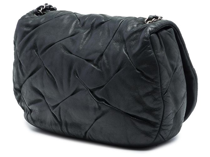 Chanel Black Iridescent Calfskin East Glint Flap Nero - vista 2