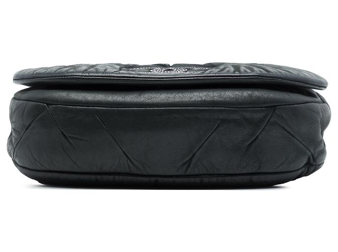 Chanel Black Iridescent Calfskin East Glint Flap Nero - vista 3