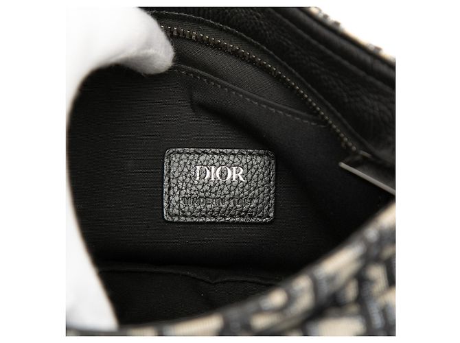 Borsa Saddle in tela Oblique blu mini di Dior - vista 5