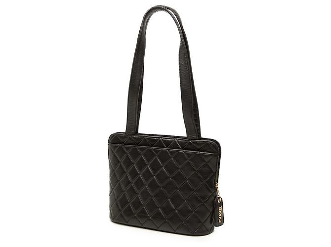 Borsa a tracolla Chanel in agnello trapuntato nero - vista 2