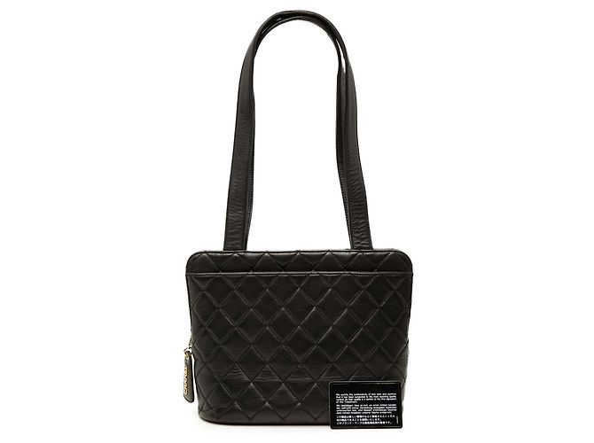 Borsa a tracolla Chanel in agnello trapuntato nero - vista 7