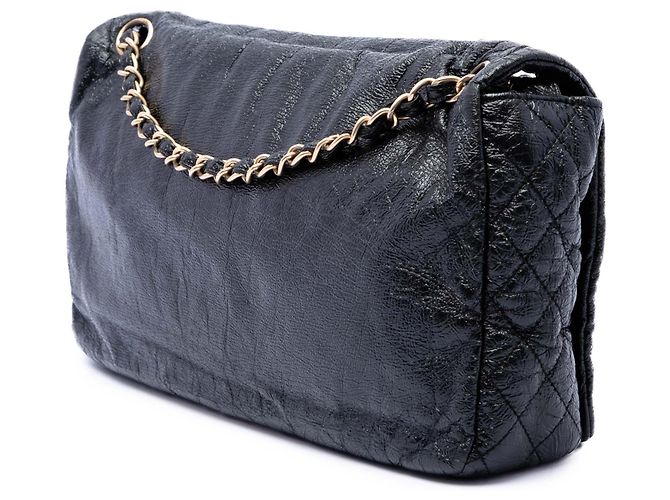 Chanel Black Medium Vinyl Rock and Chain Flap Nero - vista 2