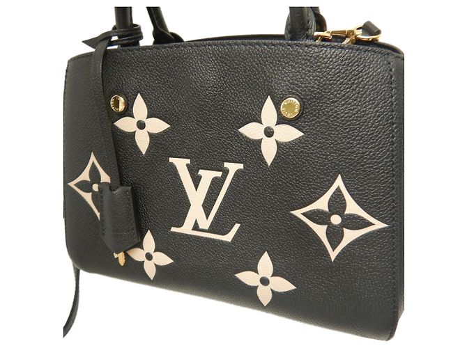Louis Vuitton Black Bicolor Monogram Empreinte Giant Montaigne BB Nero - vista 12