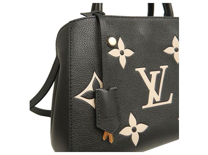 Louis Vuitton Black Bicolor Monogram Empreinte Giant Montaigne BB Nero - vista 13