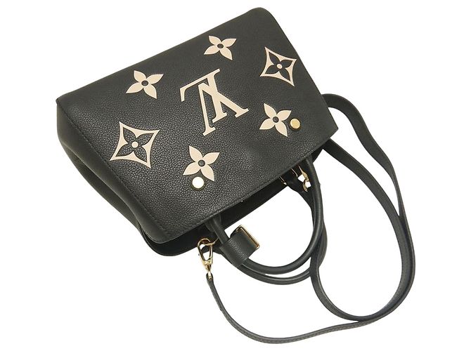 Louis Vuitton Black Bicolor Monogram Empreinte Giant Montaigne BB Nero - vista 18