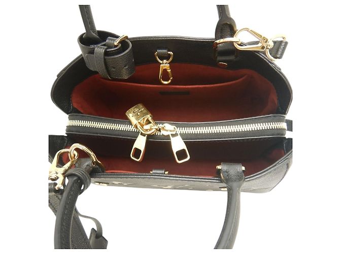 Louis Vuitton Black Bicolor Monogram Empreinte Giant Montaigne BB Nero - vista 3
