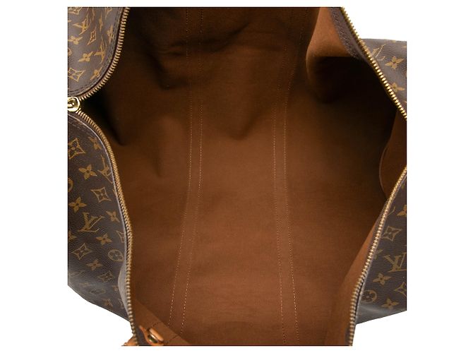 Louis Vuitton Marrone Monogram Keepall Bandouliere 60 - vista 4