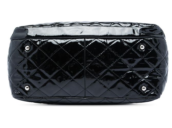 Chanel Black CC Quilted Patent Chic And Glitter Ligne Timeless Tote Nero - vista 3
