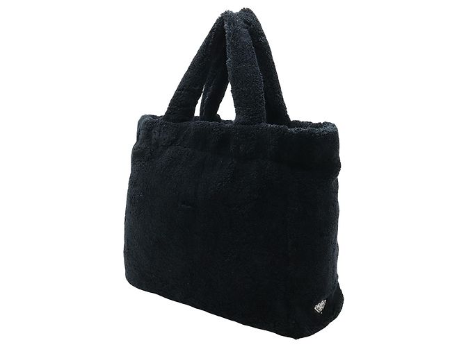 Tote Prada Black Spugna in spugna con logo Nero - vista 2