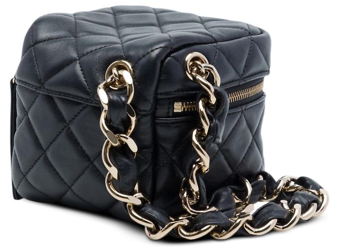 Borsa Vanity Chanel Black CC in agnello trapuntato Cube Nero - vista 2