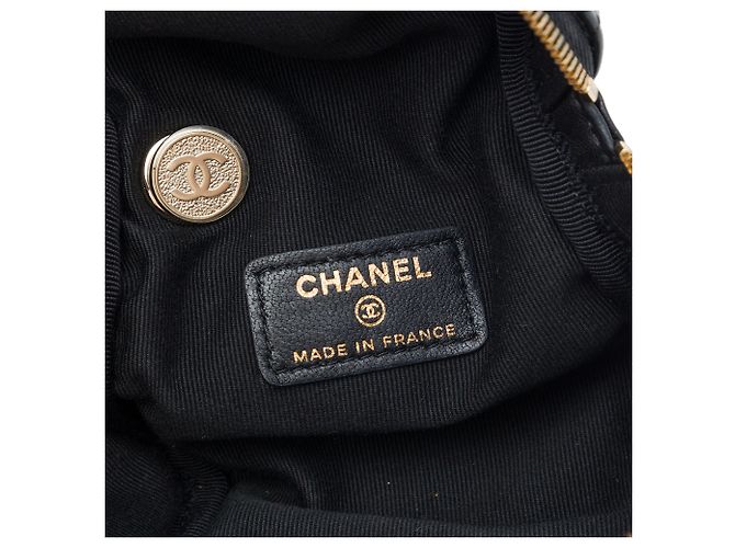 Borsa Vanity Chanel Black CC in agnello trapuntato Cube Nero - vista 5