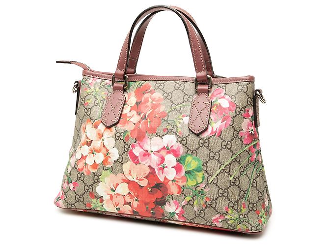 Tote con zip Gucci Beige GG Supreme Blooms - vista 2