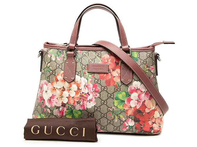 Tote con zip Gucci Beige GG Supreme Blooms - vista 7