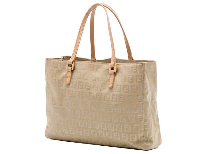 Fendi Beige Zucchino Canvas Shopping Tote - Ansicht 2