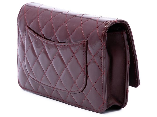 Wallet On Chain Portafoglio con catena Chanel Red Quilted Patent Reissue 2.55 Rosso Bordò - vista 2