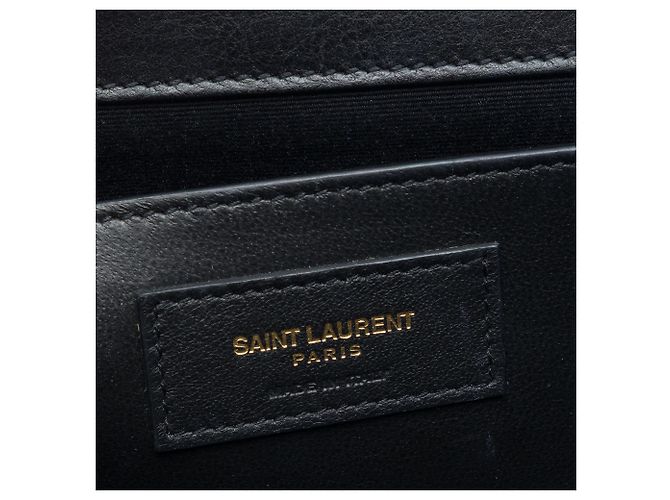 Saint Laurent Borsa a tracolla Kate Rockstar Patchwork Monogram in pelle liscia nera, misura Medium Nero - vista 5