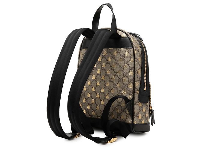 Zaino Gucci Beige Small GG Supreme Bee - vista 2