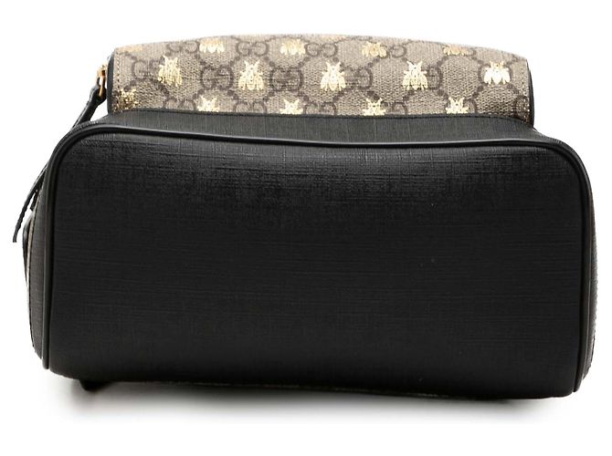 Zaino Gucci Beige Small GG Supreme Bee - vista 3