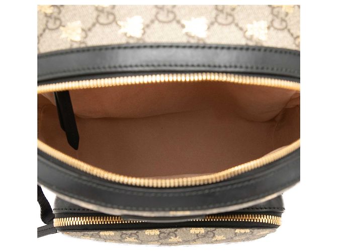 Zaino Gucci Beige Small GG Supreme Bee - vista 4