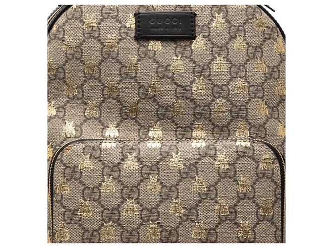 Zaino Gucci Beige Small GG Supreme Bee - vista 6