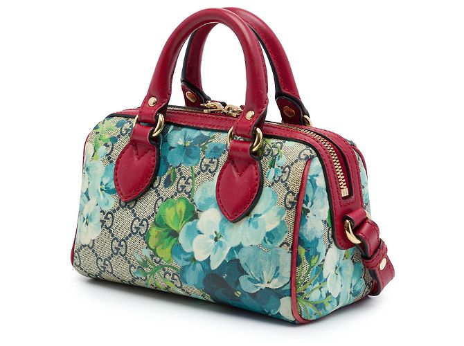 Borsa Boston Mini GG Supreme Blooms beige Gucci - vista 2