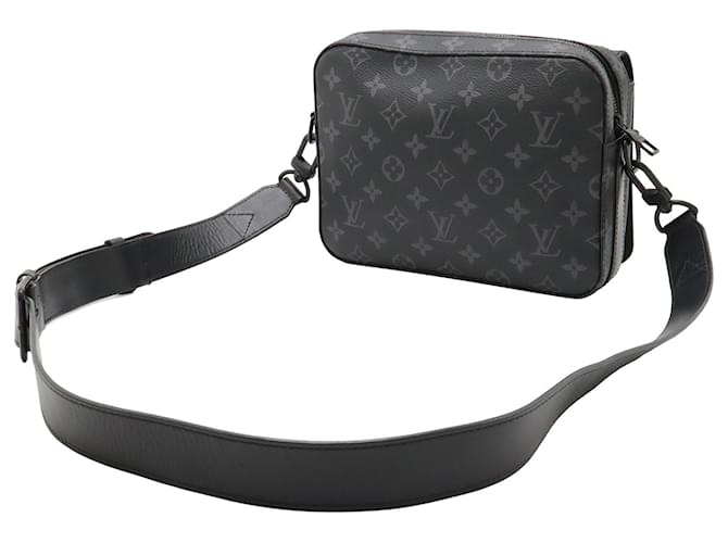 Louis Vuitton Black Monogram Eclipse Steamer Messenger Nero - vista 2