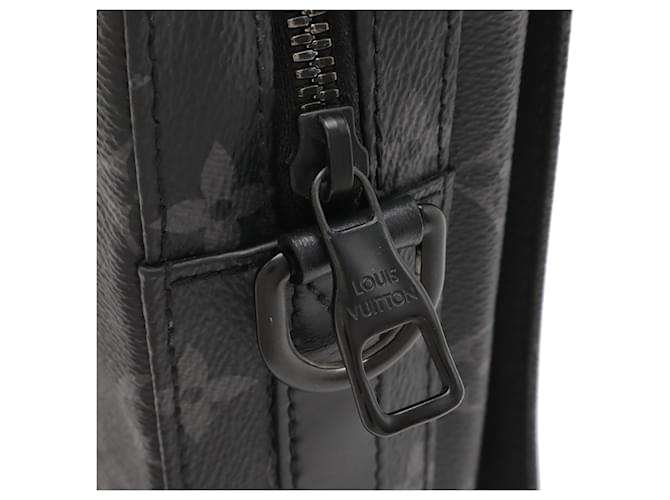 Louis Vuitton Black Monogram Eclipse Steamer Messenger Nero - vista 5
