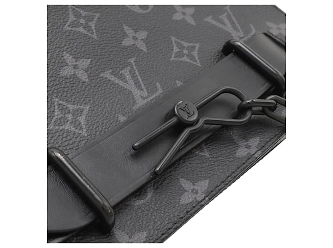 Louis Vuitton Black Monogram Eclipse Steamer Messenger Nero - vista 6