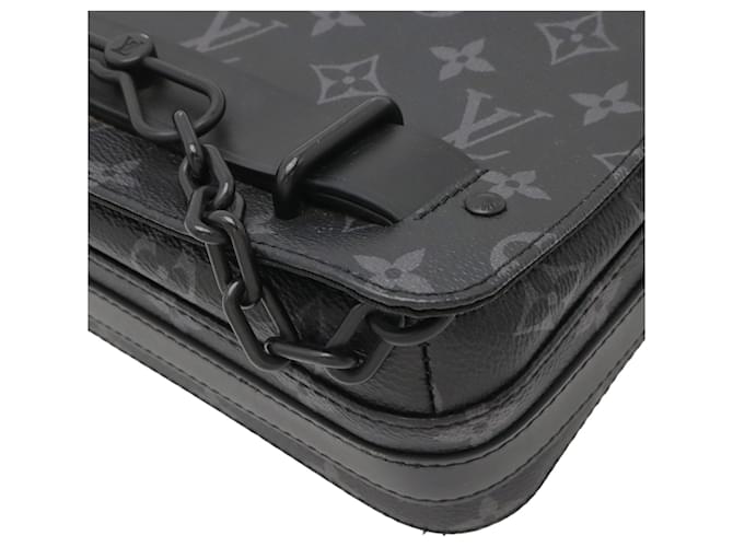 Louis Vuitton Black Monogram Eclipse Steamer Messenger Nero - vista 8
