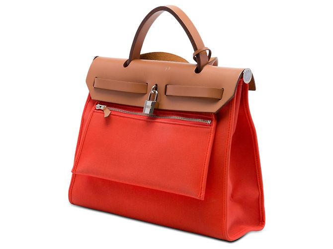 Hermès Orange Toile Herbag Zip 31 - view 2