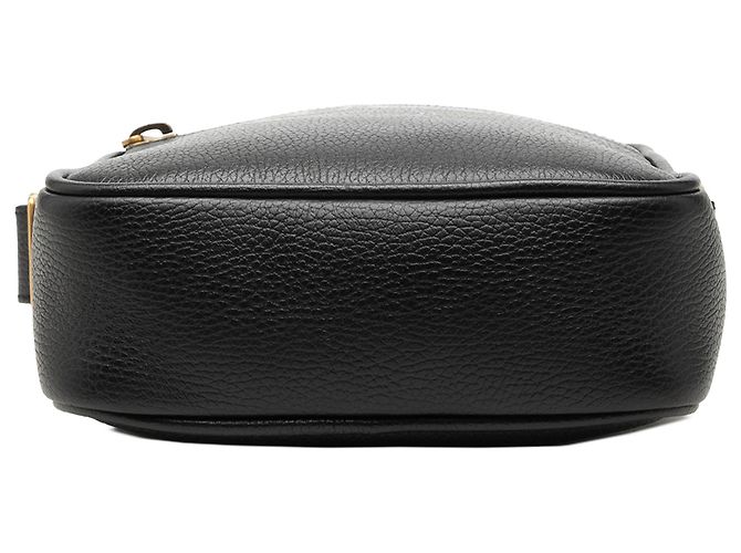 Borsa a tracolla Gucci in pelle di vitello granulata nera con logo - vista 3